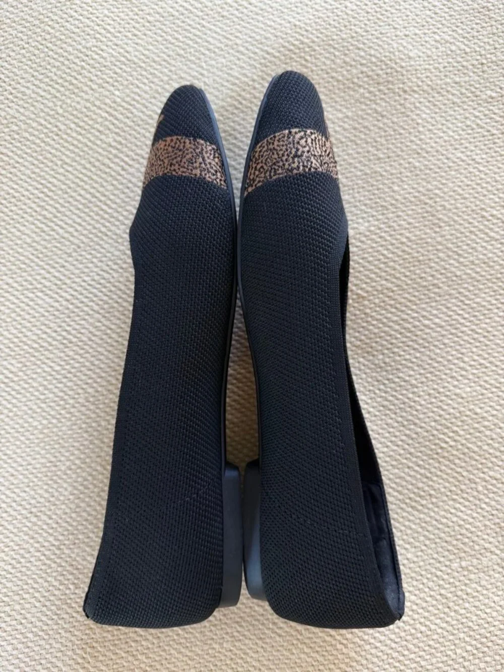 Vivaia Black Leopard Embroidered Knit Flats Women’s Slip-On Shoes - Picture 4 of 9